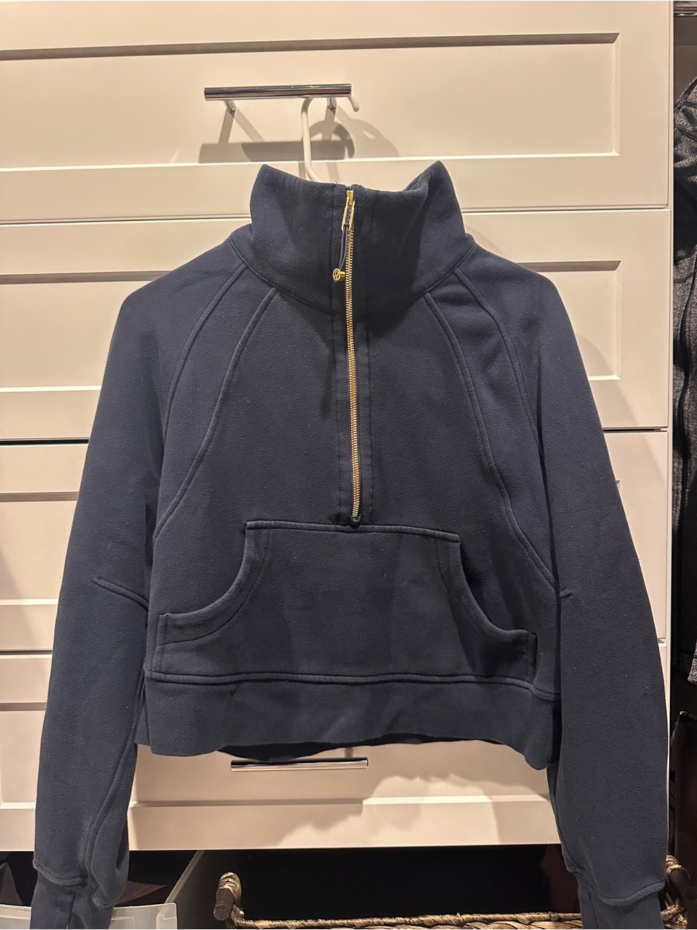 Lululemon Scuba Oversized Funnel Neck Half Zip True Navy/Gold XS/S Rare